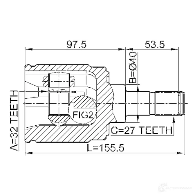 Шрус граната FEBEST 3822640 I84 5V59 4056111036786 0311crvmtrh изображение 1