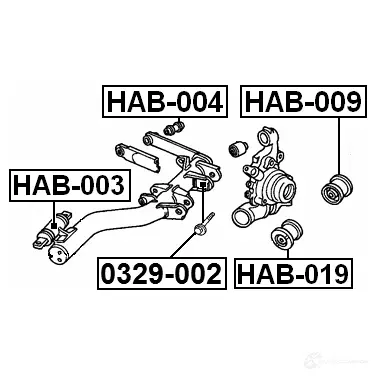 Сайлентблок FEBEST hab019 3826390 RC 0N9V8 4056111003009 изображение 1