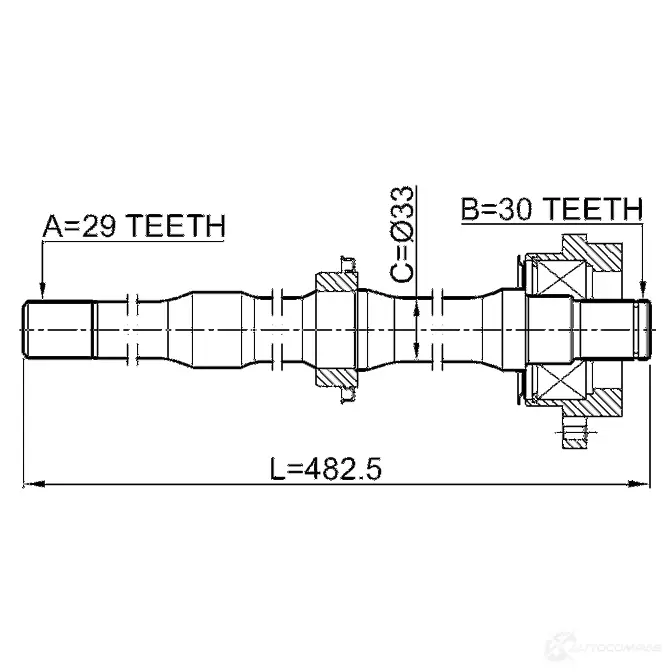 Приводной вал FEBEST 3822006 4056111073880 T W4EUQ 0212z50rh изображение 1