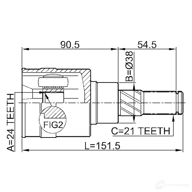 Шрус приводного вала, комплект FEBEST WT YII2I 3821972 0211t30r 4056111040837 изображение 1