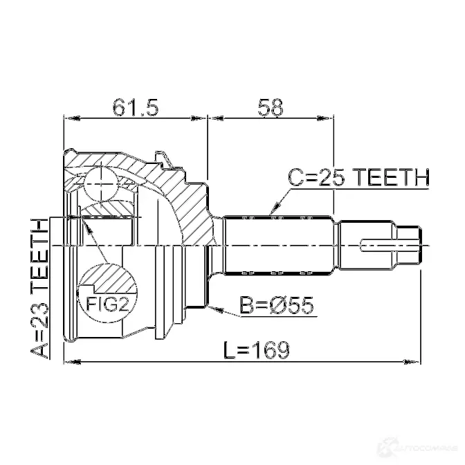 Шрус граната FEBEST 4056111037035 0210017 3821851 5 2SMUL изображение 1