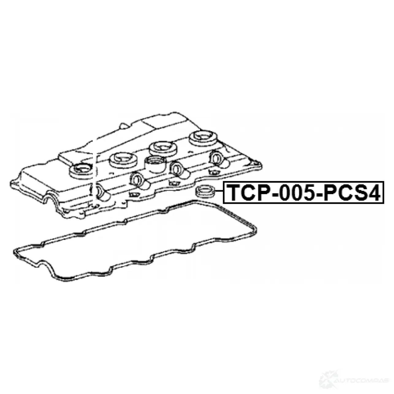 Комплект прокладок, крышка головки цилиндра FEBEST 1440024612 O C9CR TCP-005-PCS4 изображение 1