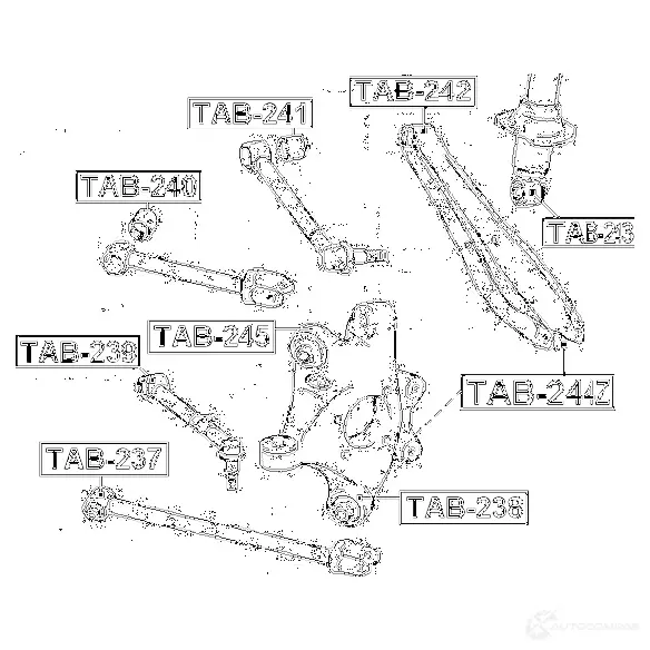 Сайлентблок FEBEST tab241 4056111021171 1424771705 32XOO K7 изображение 1