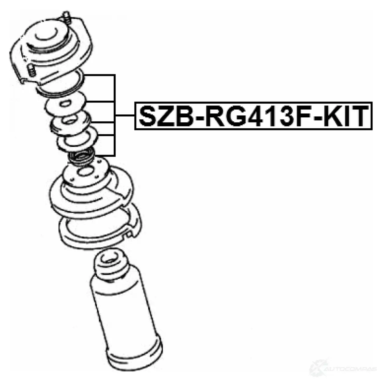 Подшипник качения, опора стойки амортизатора FEBEST 1440024606 SZB-RG413F-KIT KUUCX R изображение 1