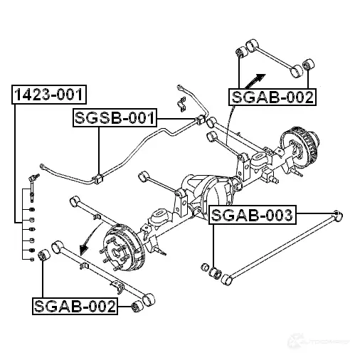 Сайлентблок FEBEST 4056111046570 0Q3O L0S 3829022 sgab002 изображение 1