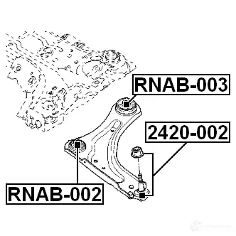 Сайлентблок FEBEST E4 CUUR2 360521282 rnab003 4056111099743 изображение 1