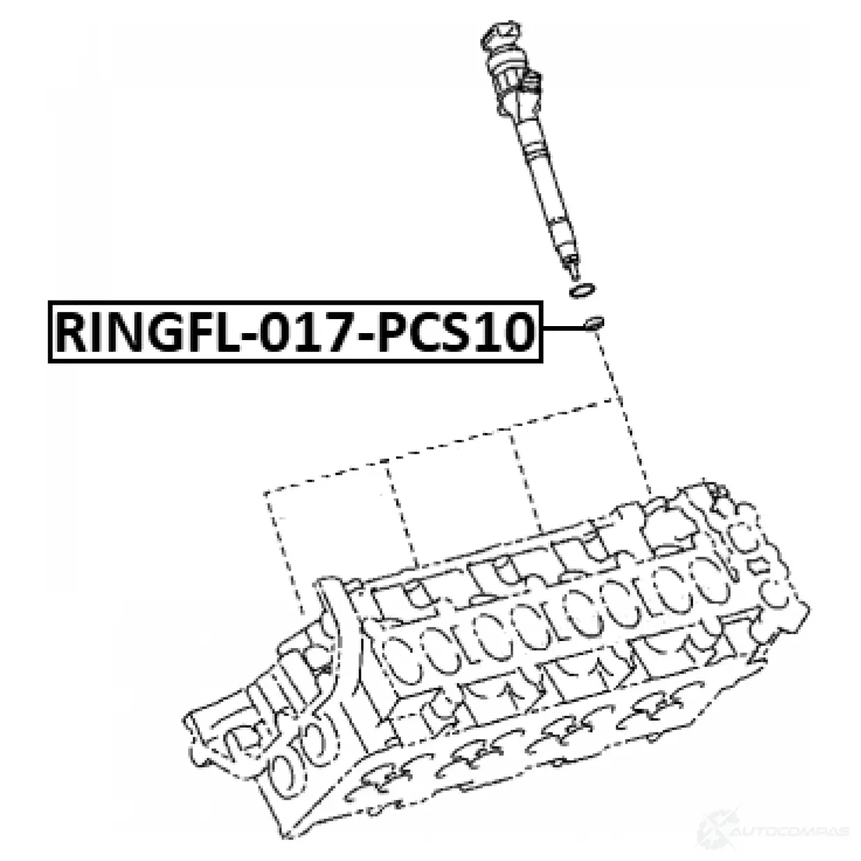 Комплект уплотнительных колец, клапанная форсунка FEBEST 1440024594 LWQ X5 RINGFL-017-PCS10 изображение 1
