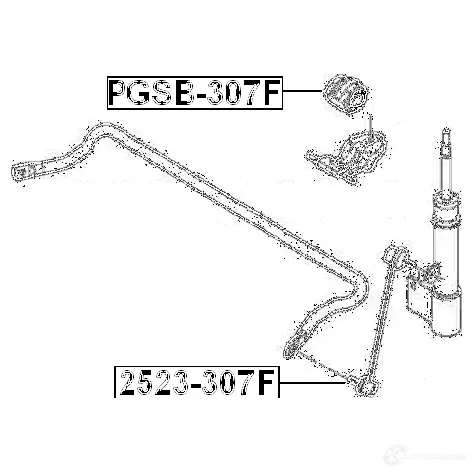 Втулка стабилизатора FEBEST 4056111052199 177087181 pgsb307f D49 6XQ изображение 1