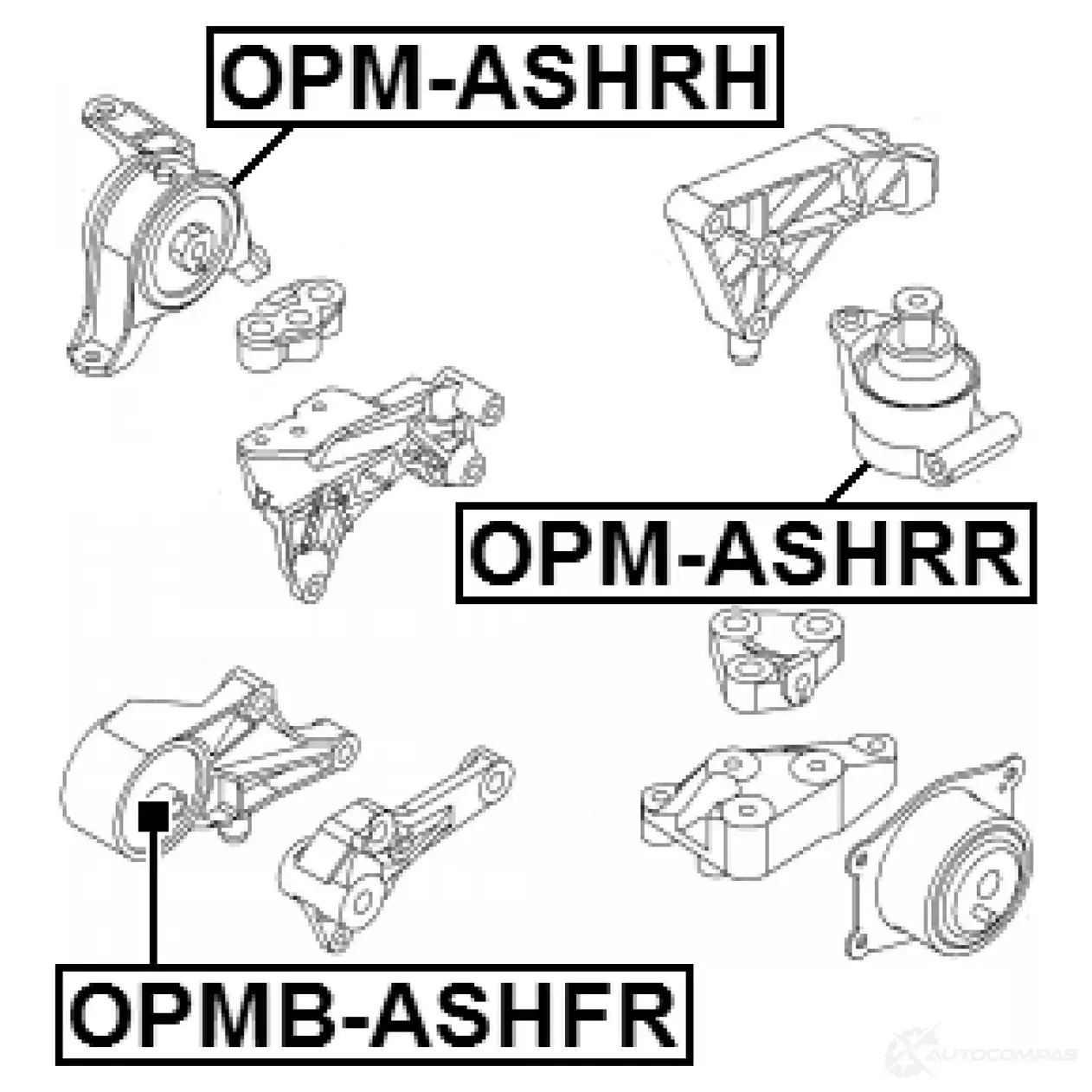 Подушка двигателя, опора FEBEST 4056111089331 opmbashfr 3828869 PP SO8 изображение 1