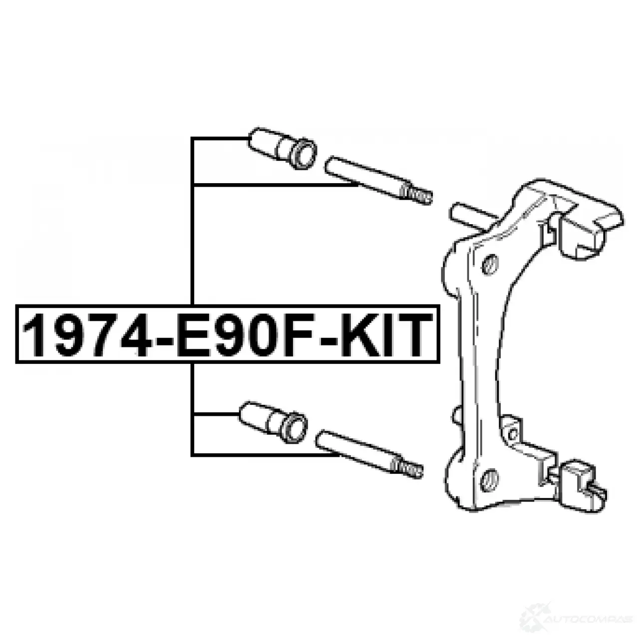 Направляющий болт, корпус скобы тормоза FEBEST 1440024226 99YBG F 1974-E90F-KIT изображение 1