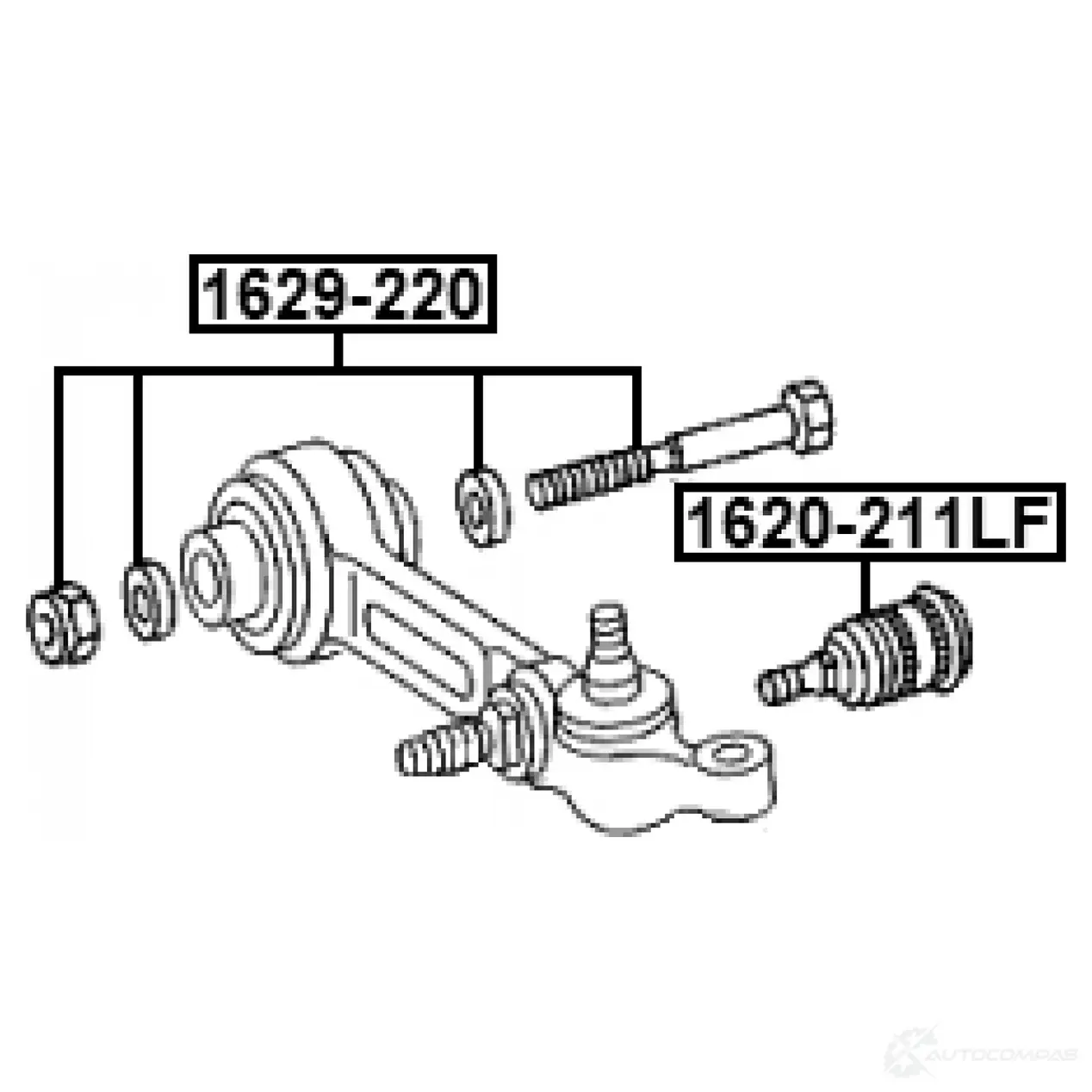 Развальный болт FEBEST 1438563540 1629220 IZ NDV изображение 1