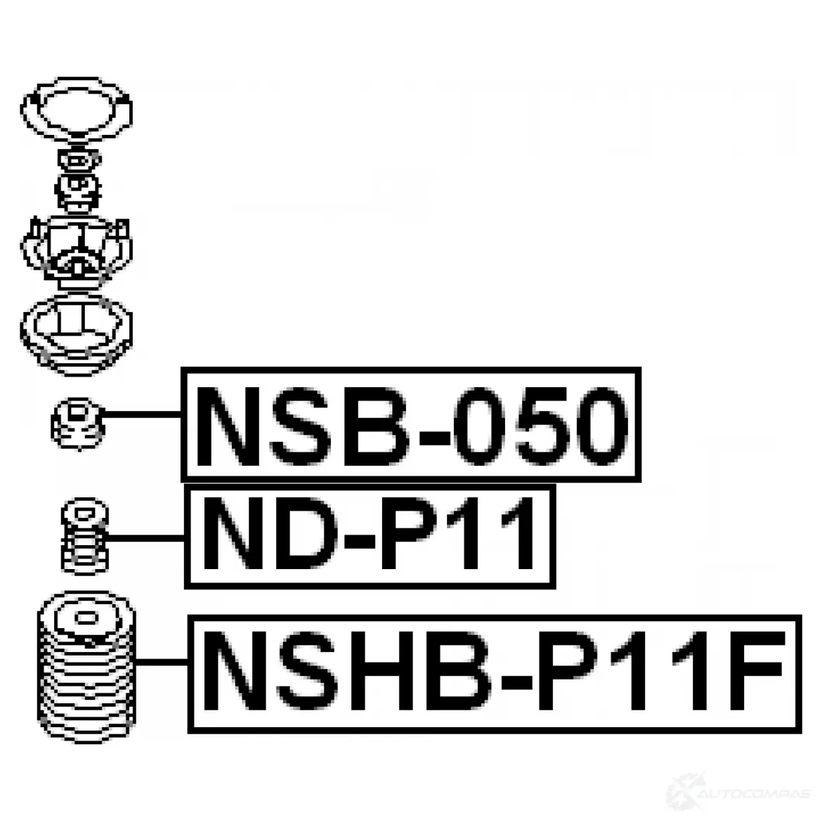 Распорная втулка амортизатора FEBEST nsb050 X 4XFQ 4056111059884 3828633 изображение 1
