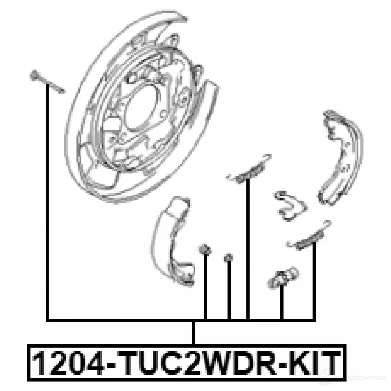 Комплектующие, стояночная тормозная система FEBEST 2H NGVU6 1204-TUC2WDR-KIT 1440024096 изображение 1