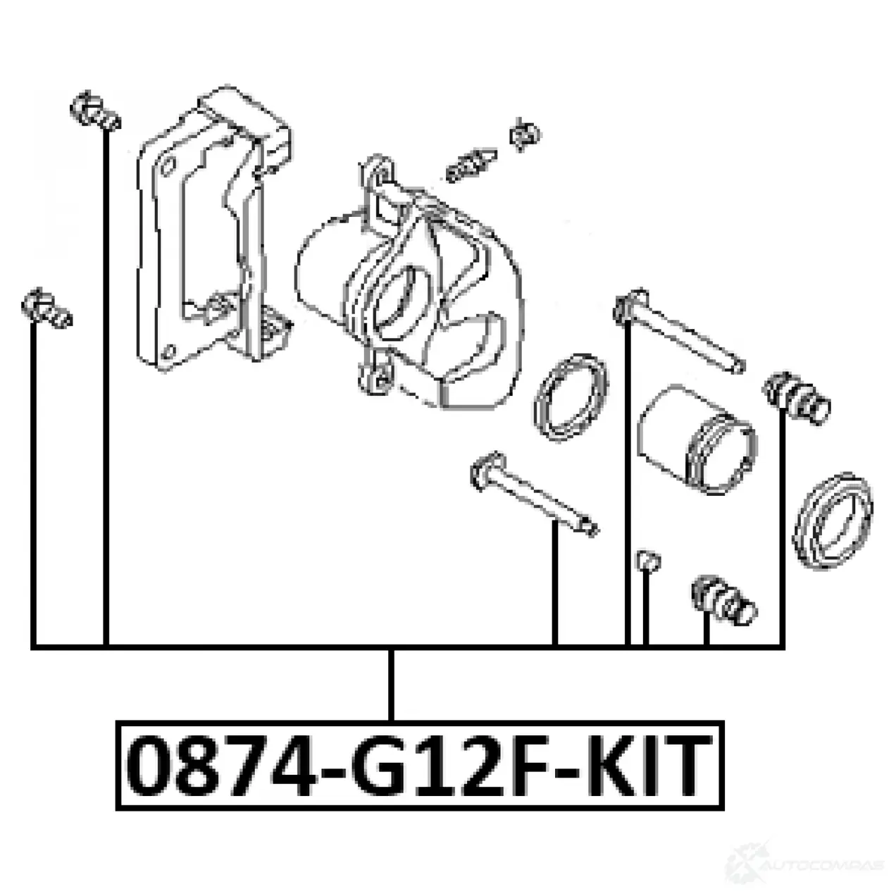 Направляющий болт, корпус скобы тормоза FEBEST 1440024082 0874-G12F-KIT VT WKT изображение 1