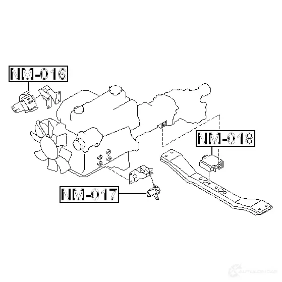 Подушка двигателя, опора FEBEST 3828458 DD W8LO8 4056111005799 nm018 изображение 1