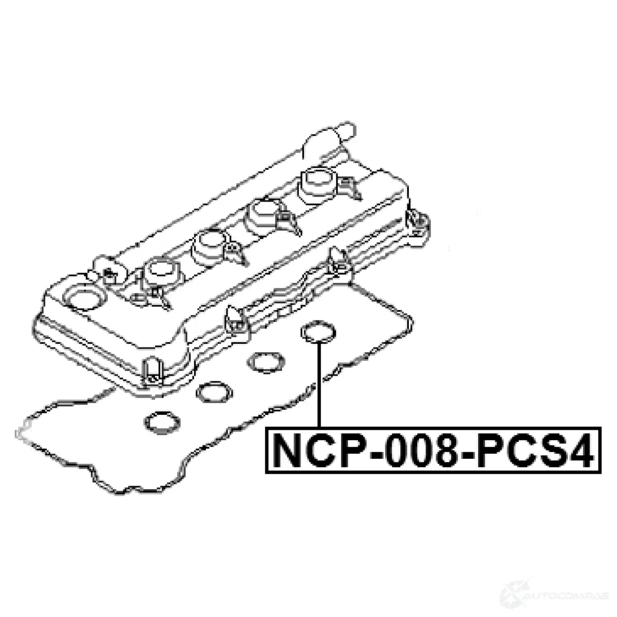 Комплект прокладок, крышка головки цилиндра FEBEST 9M40 WX NCP-008-PCS4 1440024556 изображение 1