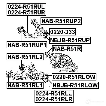 Сайлентблок FEBEST nabr51rup2 4056111029726 IWFCB YU 3828346 изображение 1