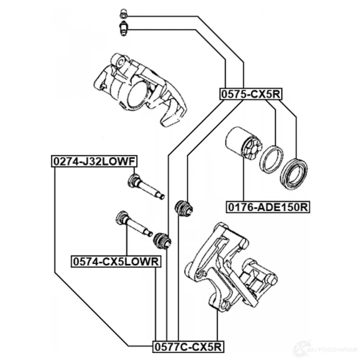 Комплект кронштейнов тормозного суппорта FEBEST 1438323080 0577ccx5r LW HBE изображение 1
