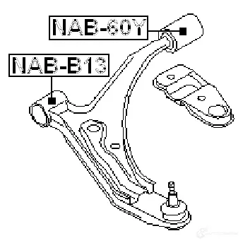 Сайлентблок FEBEST 4056111047911 nabb13 O K571C8 3828314 изображение 1