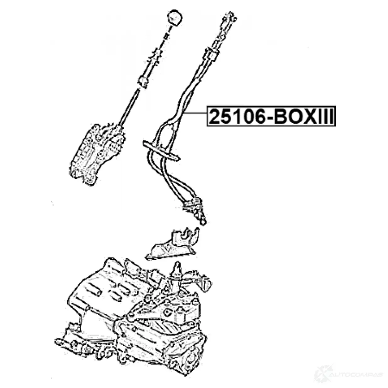 Трос, механическая коробка передач FEBEST 1440023380 6A YLZD 25106-BOXIII изображение 1