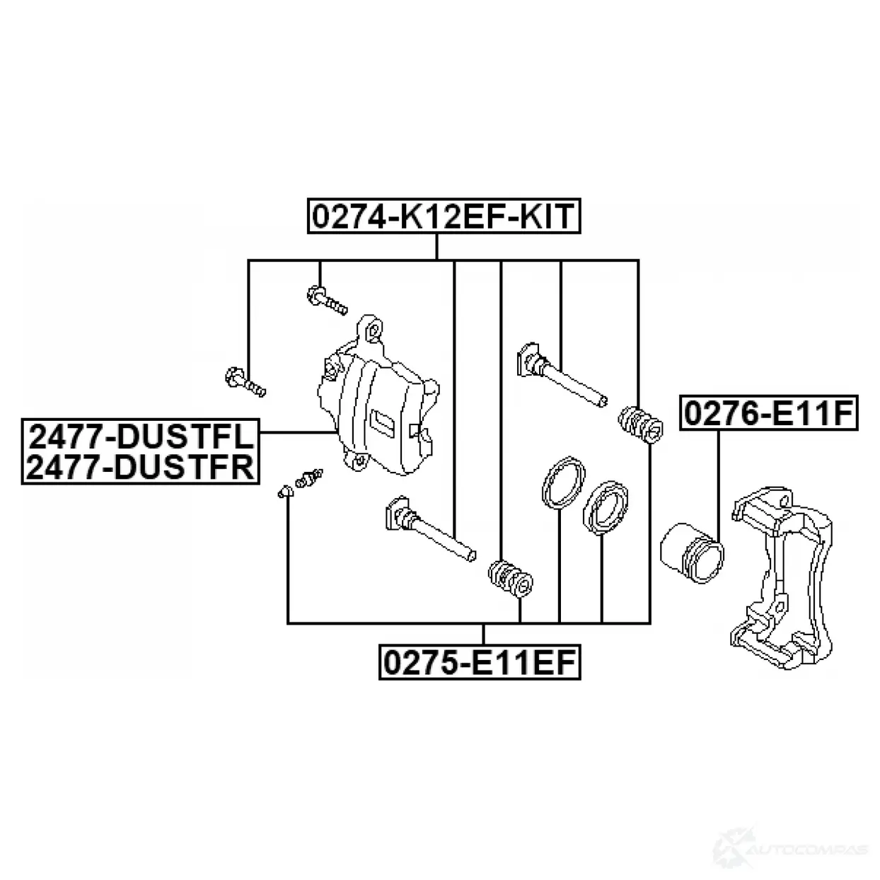 Тормозной суппорт FEBEST 2477-DUSTFL 1440023363 XP TT1 изображение 1