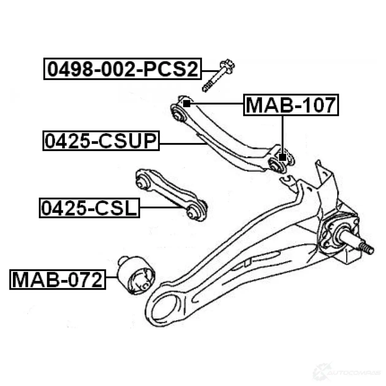 Болты рычага подвески FEBEST 1437400896 D0 6S0CL 0498002pcs2 изображение 1