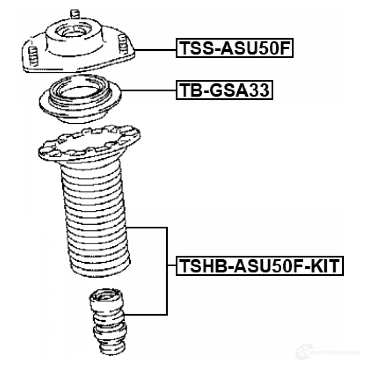 Пылезащитный комплект, амортизатор FEBEST TSHB-ASU50F-KIT 1440023660 8 9D0D изображение 1