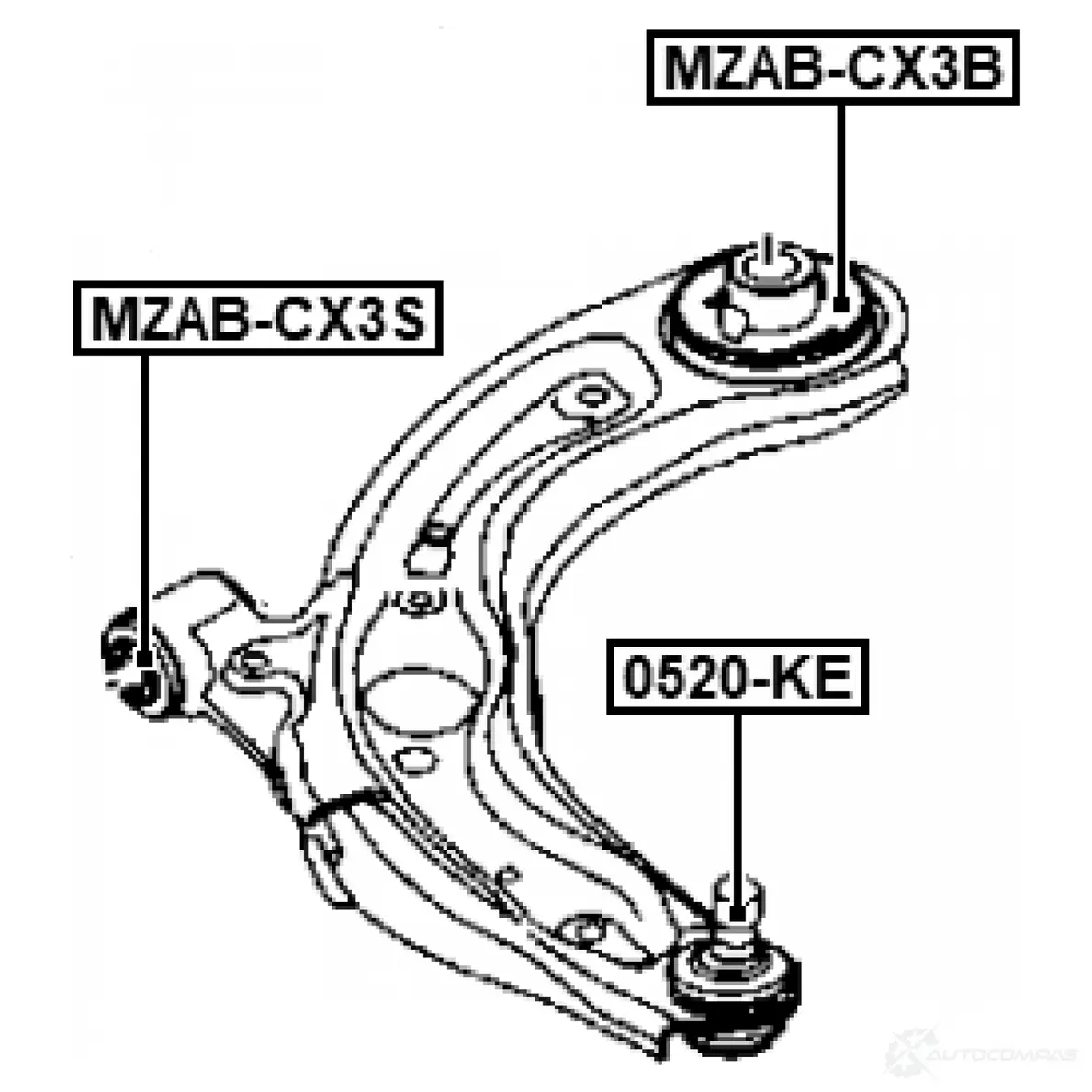 Подвеска, рычаг независимой подвески колеса FEBEST MZAB-CX3B CENC O 1440024549 изображение 1