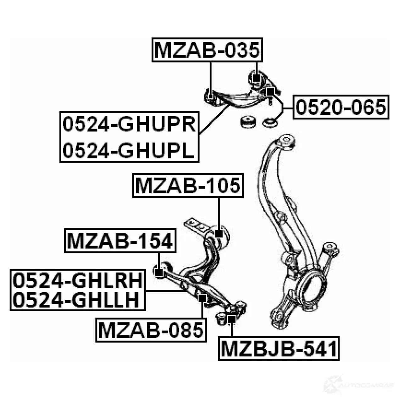 Сайлентблок FEBEST 3827816 CZEN E mzab154 4056111110516 изображение 1