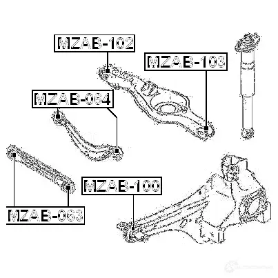 Сайлентблок FEBEST 3827771 mzab100 RNNNA 7I 4056111058252 изображение 1