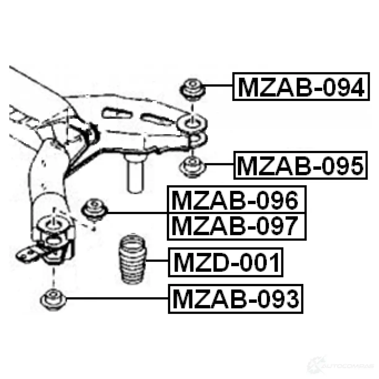 Сайлентблок задней балки FEBEST 3827764 4056111046730 VZJMX XO mzab094 изображение 1
