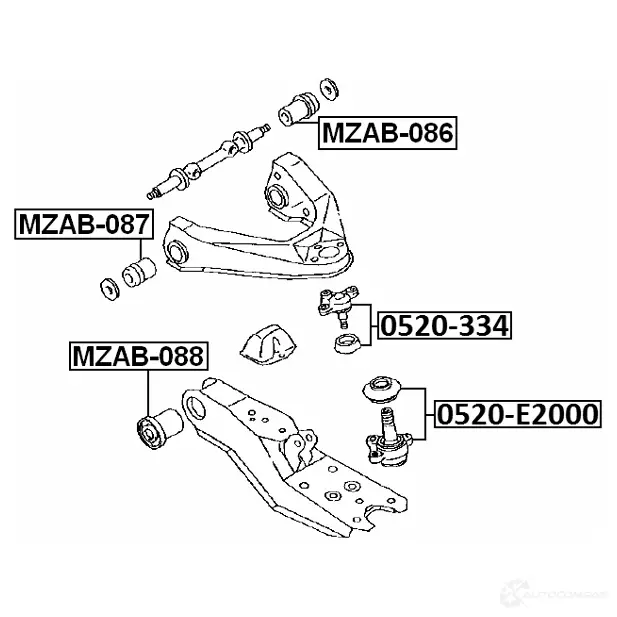 Сайлентблок FEBEST 3827761 4056111032436 GX 80M mzab088 изображение 1