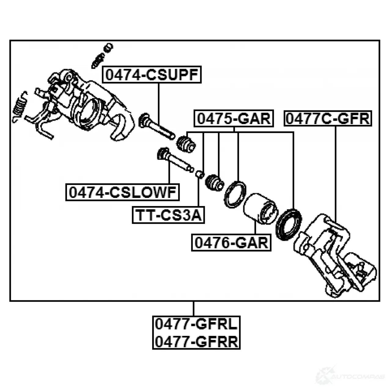 Комплект кронштейнов тормозного суппорта FEBEST 1438323085 CTF5U JQ 0477cgfr изображение 1