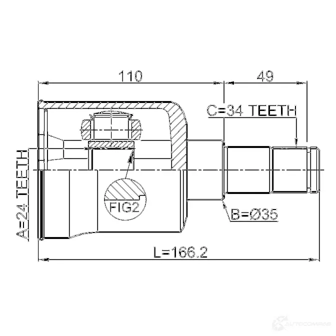 Шрус граната FEBEST 7L7J 6CE 2211carlh 4056111124438 1270599944 изображение 1