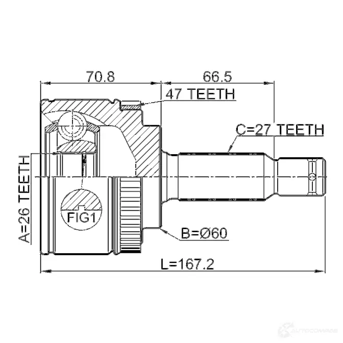 Шрус приводного вала, комплект FEBEST 2210opia47 MS41SD E 602807394 4056111113012 изображение 1