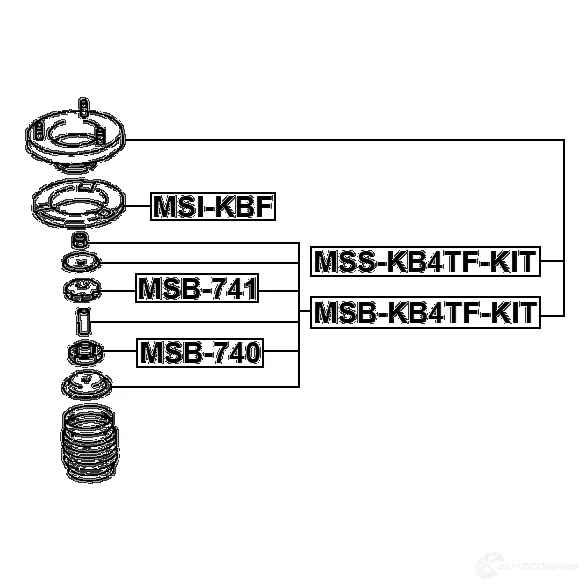 Распорная втулка амортизатора FEBEST msbkb4tfkit UJ BV064 1436947608 изображение 1