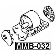 Подушка двигателя, опора FEBEST mmb032 MNHH J 4056111009070 1331160797 изображение 1