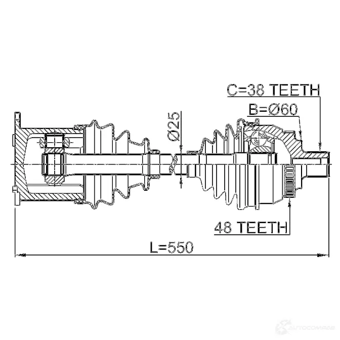 Приводной вал FEBEST C SXZLH2 2114gal 1424732405 4056111081779 изображение 1