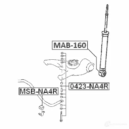 Втулка амортизатора FEBEST 3827326 mab160 4056111116044 I1IN U2V изображение 1