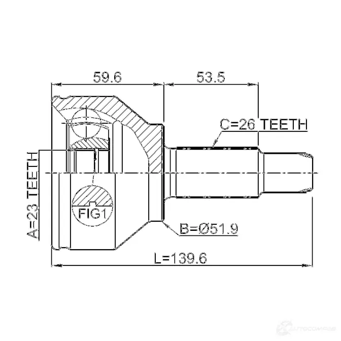 Шрус приводного вала, комплект FEBEST J ZIMF0R 1436946810 1910r60 изображение 1