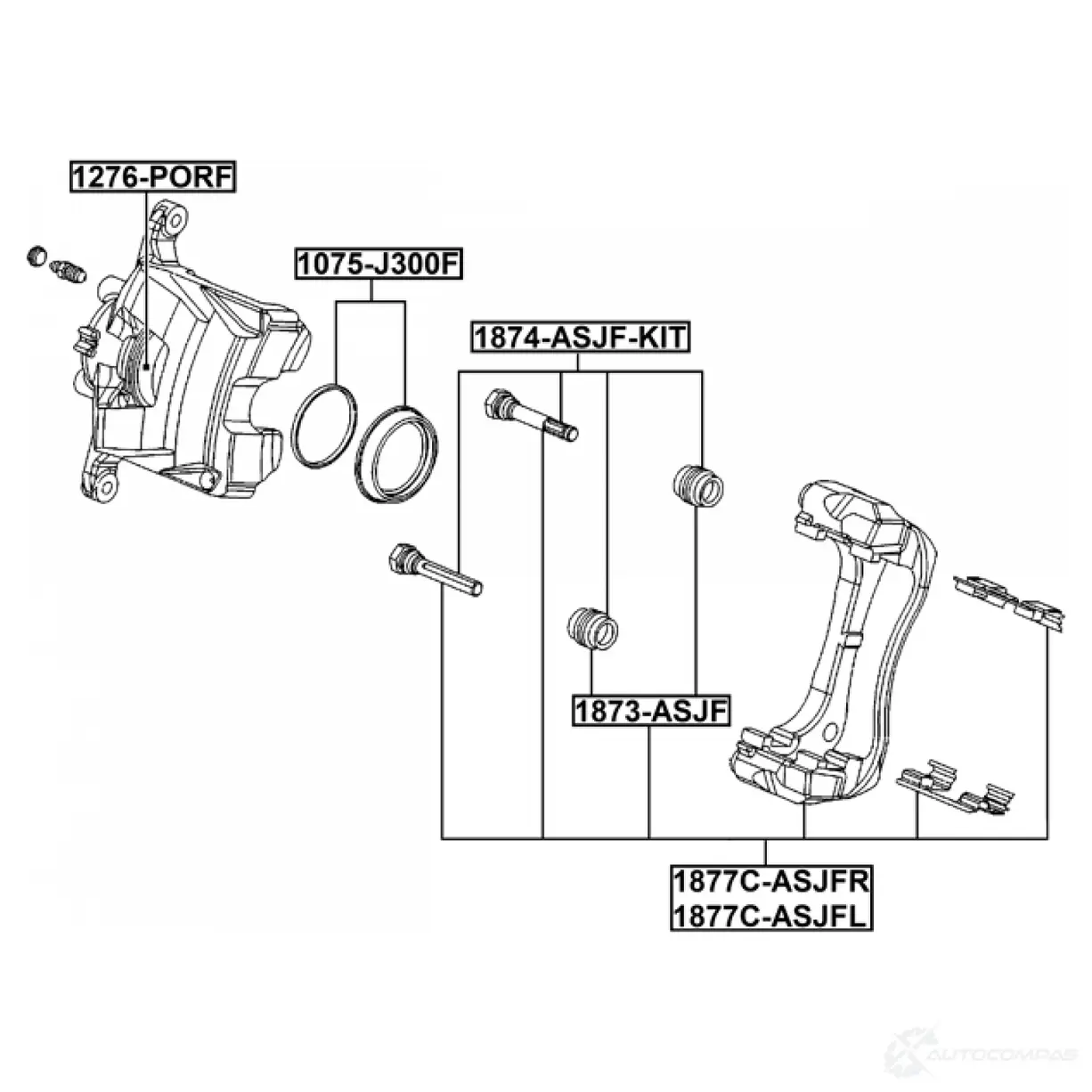 Пыльник, управление корпуса скобы тормоза FEBEST S ZPZMMF 1440023138 1873-ASJF изображение 1