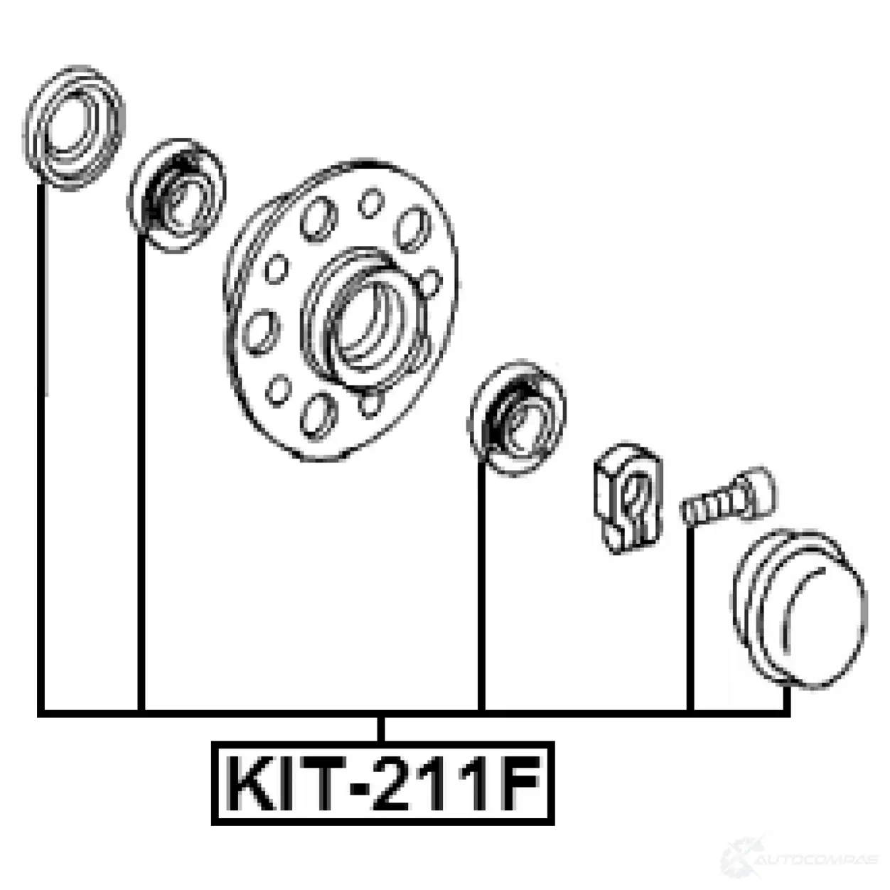 Комплект подшипника ступицы колеса FEBEST KIT-211F 1440024535 ME X6C изображение 1