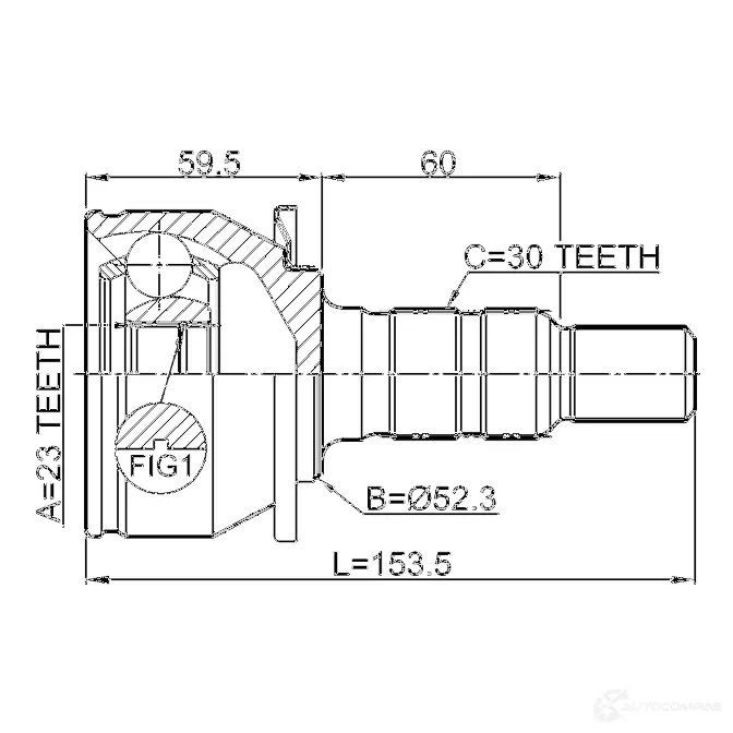 Шрус приводного вала, комплект FEBEST 1810asj14at 54475098 4056111102160 68U4 I4Q изображение 1