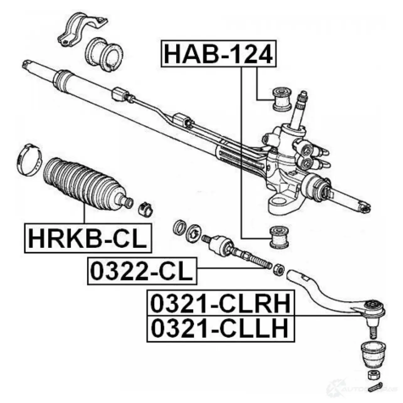 Рулевая тяга FEBEST 0322cl 3822729 4056111046808 3D16X A изображение 1