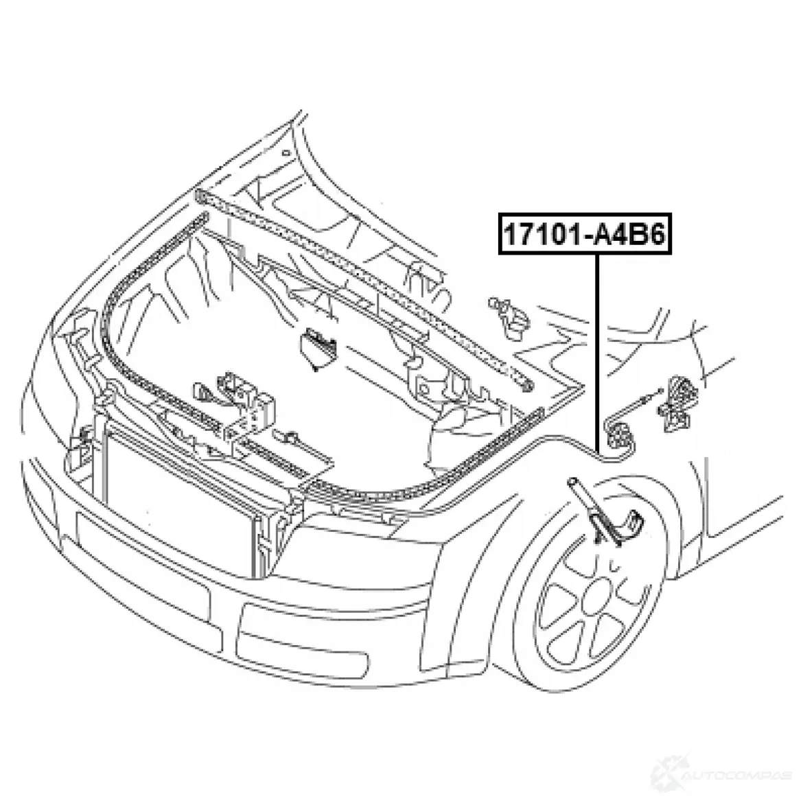 Трос капота FEBEST 1437403908 M V611 17101a4b6 изображение 1