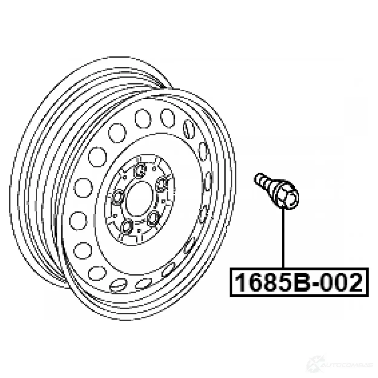 Шпилька колеса FEBEST RQ 6HN 1685B-002 1440023117 изображение 1