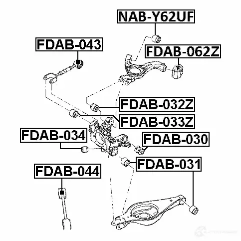 Сайлентблок FEBEST fdab062z IS AV5 4056111118048 1270605434 изображение 1