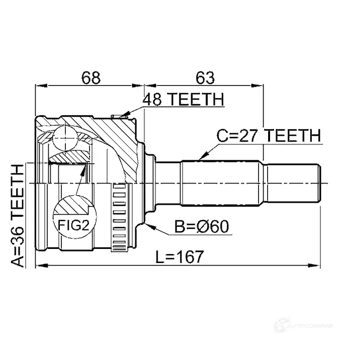 Шрус граната FEBEST 1610802a48 4056111037141 3824338 5 MX8F изображение 1