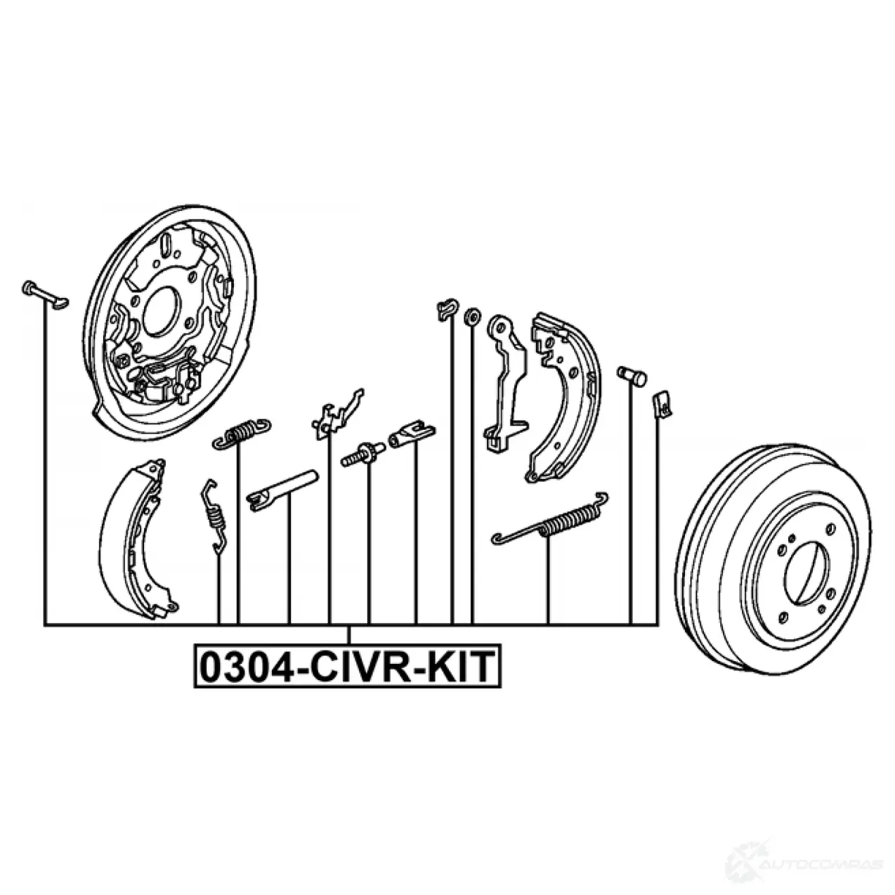 Комплектующие, стояночная тормозная система FEBEST QN8V G 1440023957 0304-CIVR-KIT изображение 1