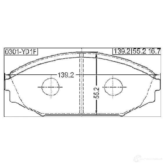 Тормозные колодки, комплект FEBEST 0301yd1f HPJ CZ 220089700 4056111093680 изображение 1